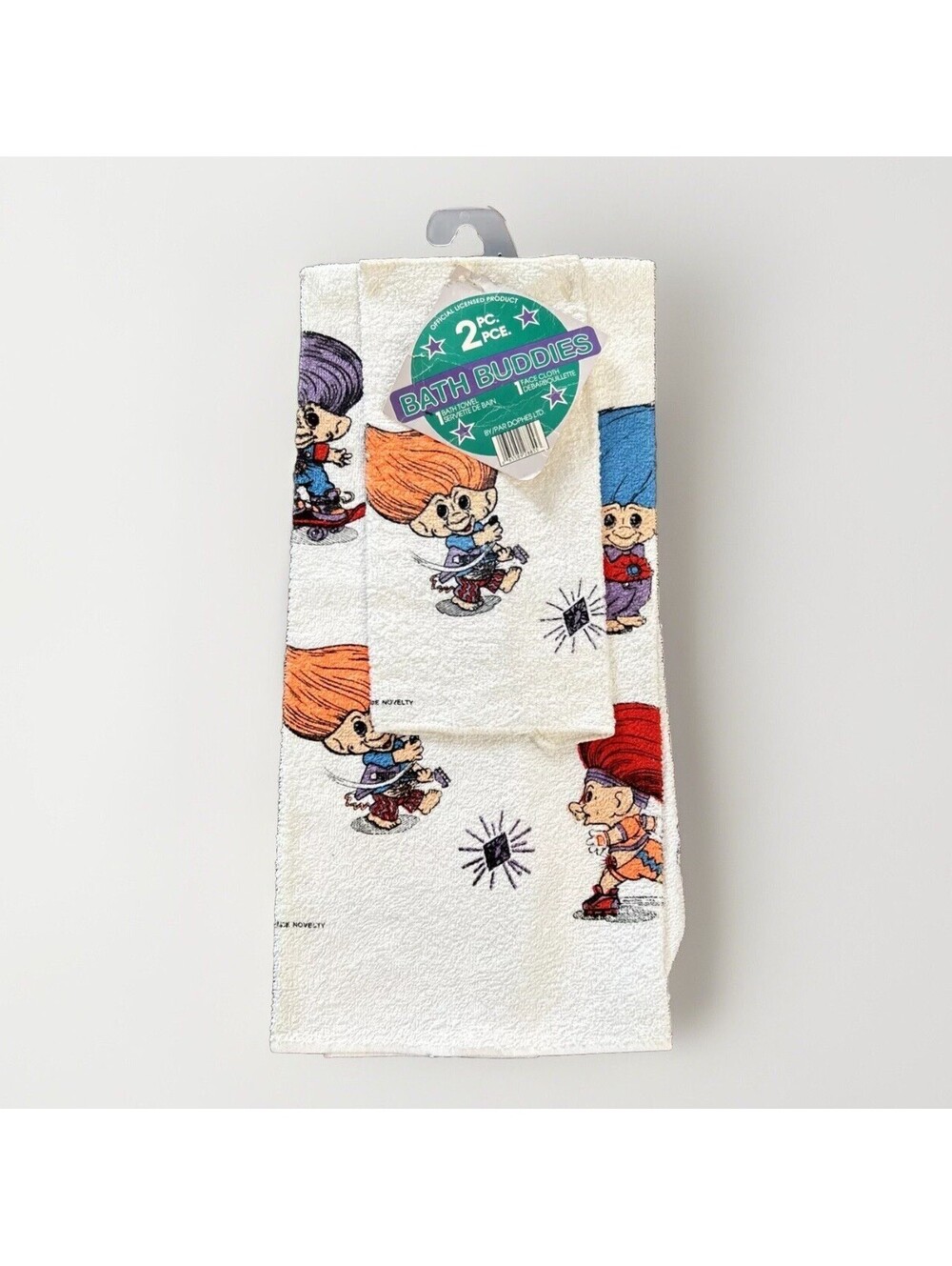 Vintage Trolls 1992 Bath Buddies 2 Pc Bath Towel + Face Cloth (New With Tags)